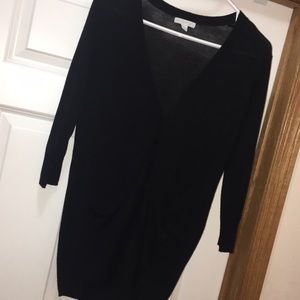 Black button sweater.